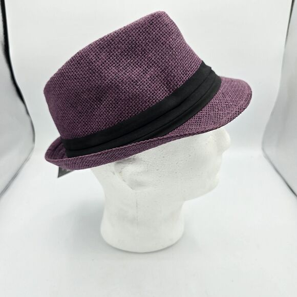Men’s Milani Designed in Italy 100% Straw Hat Size L/xl Purple Brand New - Picture 2 of 6